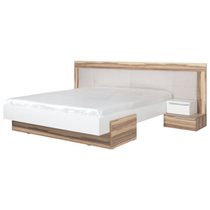 Manželská postel Reno 160x200cm - ořech baltimore/bílý lux