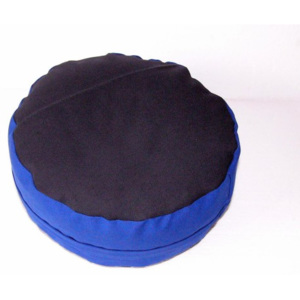 S radostí - vlastní výroba Stylový pohankový sedák černo-modrý Velikost: ∅30 x v25 cm