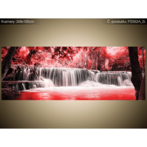 Fototapeta Vodopád v červené džungli 268x100cm FT2552A_2L