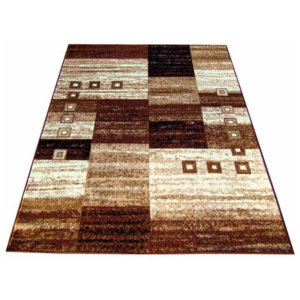 Kusový koberec PP Kostky hnědý 100x200, Velikosti 100x200cm
