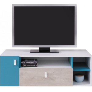 Studentský televizní stolek Saturn - bílá / modrá