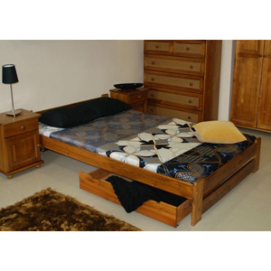 Manželská postel z masivu Gizela 140 x 200 cm 02 - olše