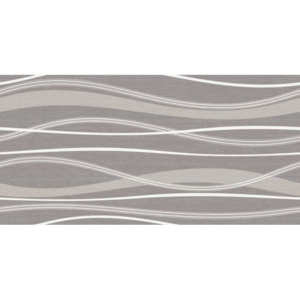 Kanjiža Habitat waves graphite, inzerto, šedobéžová, 25 x 50 cm