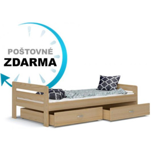 Komfortní dřevěná postel BARTEK 90x200cm Olše