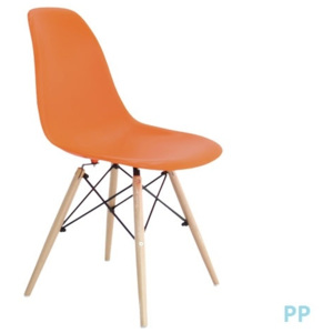 Art Wood židle PP oranžová/dřevo EM 123,3P