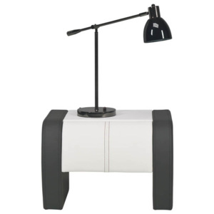 Noční stolek Naomi čalouněný - grafit/bílá