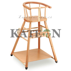 Dřevěná dětská jídelní židlička SANDRA rozkládací CERTIFIKOVANÁ - B204