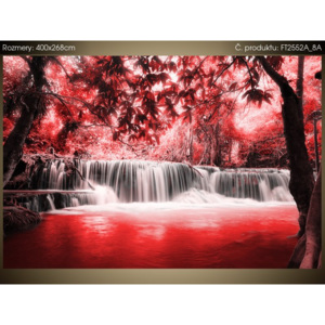 Fototapeta Vodopád v červené džungli 400x268cm FT2552A_8A