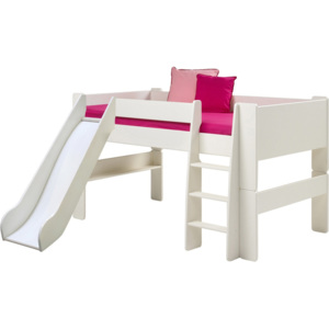 Dětská vyvýšená postel se skluzavkou Dany 90x200 cm - bílá