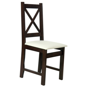 Dřevěná jídelní židle s čalouněným sedákem Bílá