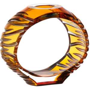 Svícen Ara, barva amber, výška 165 mm