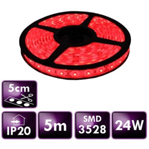 BERGE LED Pásek - SMD 3528 - 5m - 300/5m - 4,8W/m - IP20 - červený