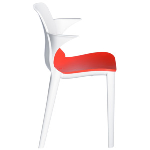 Resol Židle s podložkou Lyza bílo - červená