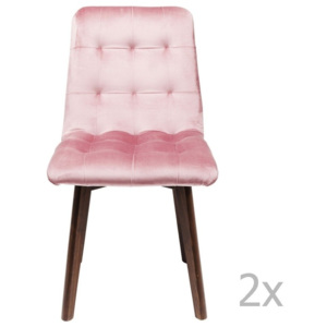 Sada 2 růžových jídelních židlí Kare Design Moritz