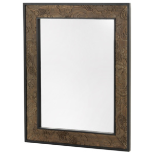 Nástěnné zrcadlo v dřevěném rámu Geese Fionne, 100 x 80 cm