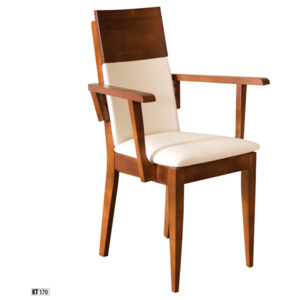 Drewmax Jídelní židle KT170 masiv buk koniak kůže 202