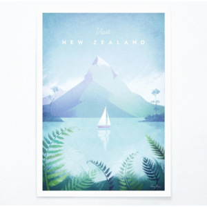 Plakát Travelposter New Zealand, A2