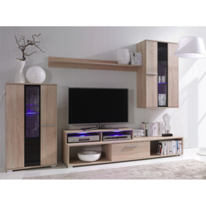 Elegantní obývací stěna ROCO 4 BARVA LED OSVĚTLENÍ: RGB +934Kč