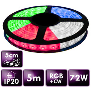 BERGE LED pásek - SMD 5050 - RGB+CW - 5 m - 60 LED/m - 14,4 W/m - IP20