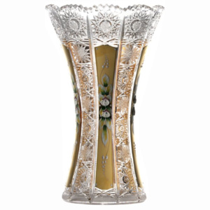 Váza 500K Zlato VII, barva čirý křišťál, výška 255 mm