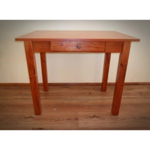 Dřevěný jídelní stůl 100 x 60 cm se šuplíkem Dub