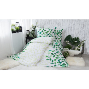 XPOSE ® BAVLNĚNÉ POVLEČENÍ na 2 postele - Ivanka zelená 140x200/70x90cm
