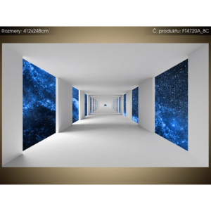 Fototapeta Chodba a modrý vesmír 412x248cm FT4720A_8C