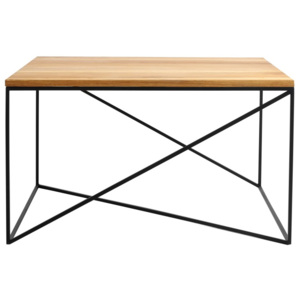 Konferenční stolek s černou konstrukcí a deskou v dekoru dubového dřeva Custom Form Memo, délka 80 cm