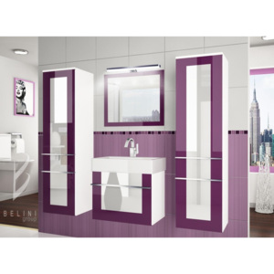 Moderní stylová koupelnová sestava s led osvětlením ELEGANZA 5PRO + zrcadlo ZDARMA 126