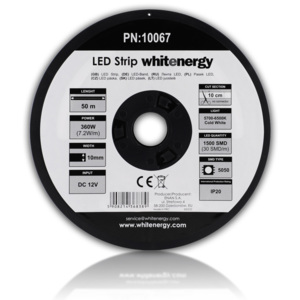 Whitenergy LED páska 50m, SMD5050, 7,2W/m, 10mm, studená bílá 10067 10067