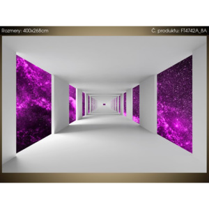 Fototapeta Chodba a fialový vesmír 400x268cm FT4742A_8A
