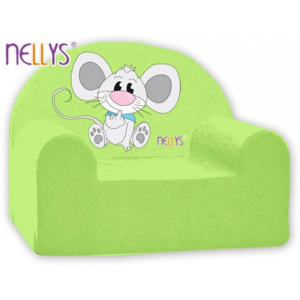 Dětské křeslo Nellys - Myška v zeleném