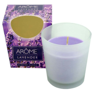 Arôme kónická vonná svíčka v matném skle, 100 g, levandule