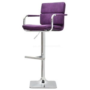 Barová židlička NOVE otočná, fialová-chrom