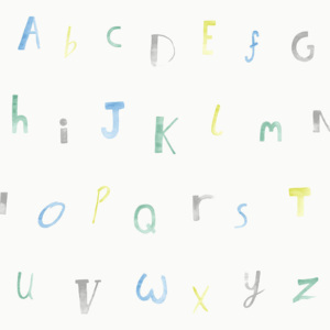 Dětská papírová tapeta Holden Alphabet krémová 0,53x10,05 m