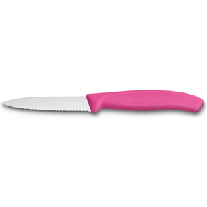 Victorinox Nůž na zeleninu růžový špičatý vroubkovaný 8cm