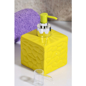 Žlutý keramická dávkovač na mýdlo s pumpičkou Modena