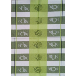 Utěrka bavlna plátnová 48 x 68 cm cukrárna zelená