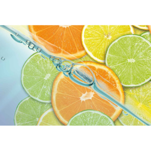Fototapeta, Tapeta Food Fruits Lime Orange Lemon, (211 x 90 cm)