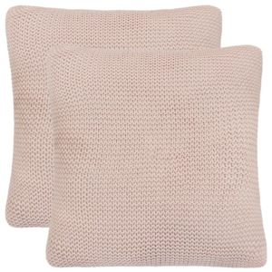 Polštáře 2 ks hrubě pletená bavlna 45 x 45 cm růžové