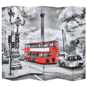 Skládací paraván 228 x 180 cm Londýnský autobus černobílý