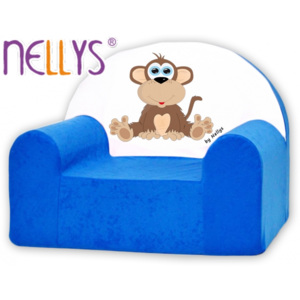 Dětské křeslo Nellys - Opička Nellys modrá