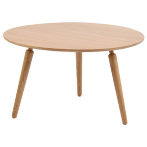Přírodní konferenční stolek z dubového dřeva Folke Cappuccino, výška 45 cm x ∅ 80 cm