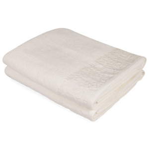 Sada 2 béžových ručníků z čisté bavlny Viola, 90 x 150 cm