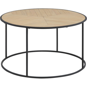 Design Scandinavia Konferenční stolek Kortez kulatý, 80 cm Barva: dřevo / černá