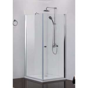 Sanotechnik Elegance čtvercový sprchový kout, šířka 90cm, otevírací dveře + pevná část, čiré sklo, N1590