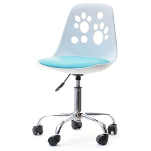 MPT Dětská otočná židle Foot - bílo modrá