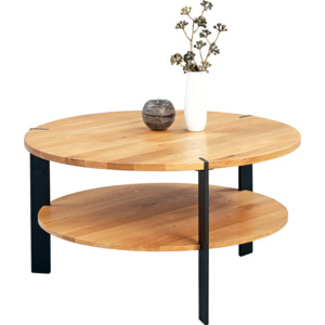 Artenat Konferenční stolek kulatý Arthur, 80 cm Barva: dub / černá
