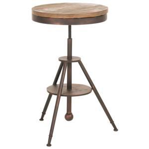 Kovový barový stůl Mok, bronz ~ v70-92 x Ø50 cm