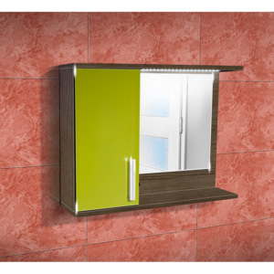 Nabytekmorava Koupelnová skříňka se zrcadlem K10 levá barva skříňky: rigoletto, barva dvířek: lemon lesk